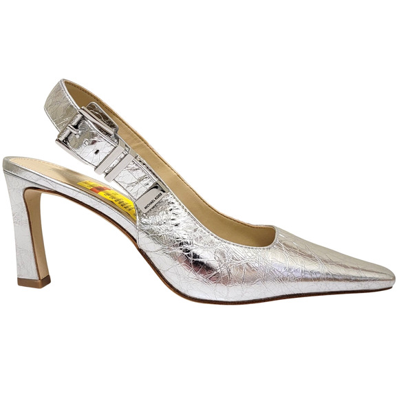 Michael Michael Kors Darrington Slingback Pump Heel Size US 9M Silver Metallic - Picture 2 of 4